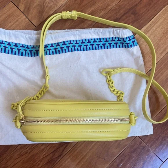 Tory Burch Yellow Quilted Crossbody Bag - Picture 2 of 11